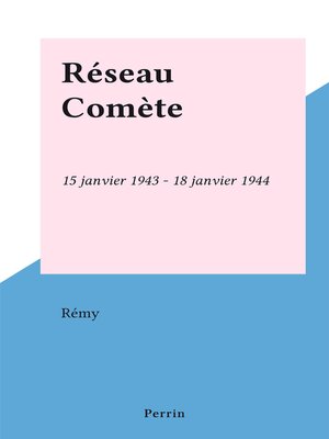 cover image of Réseau Comète